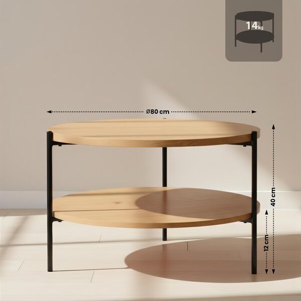 Konferenčný stolík Edduma 80 cm - natura
