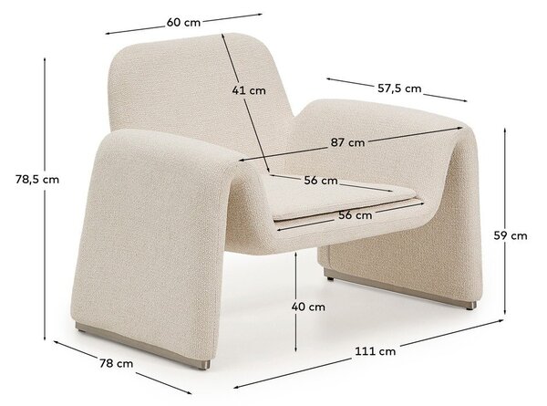 Béžové ženilkové kreslo Melvia – Kave Home