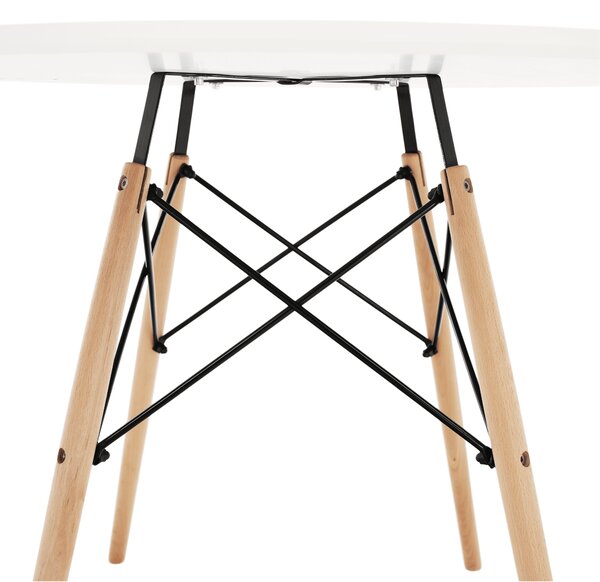 Kondela Jedálenský stôl, biela/buk, priemer 90 cm, GAMIN 2 NEW 90
