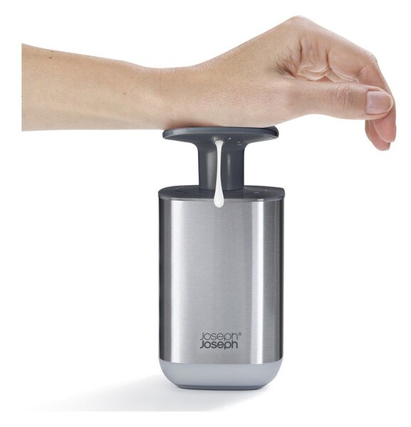 Dávkovač mydla z nehrdzavejúcej ocele v lesklej striebornej farbe 250 ml Presto Steel – Joseph Joseph