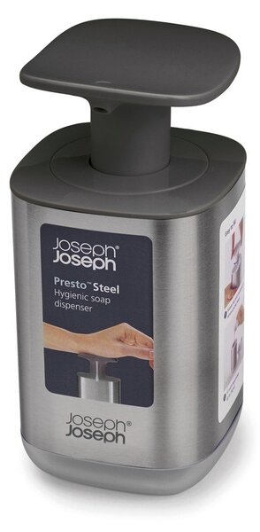 Dávkovač mydla z nehrdzavejúcej ocele v lesklej striebornej farbe 250 ml Presto Steel – Joseph Joseph