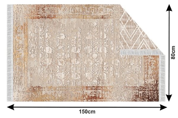 TEMPO Obojstranný koberec, béžová/vzor, NESRIN Rozmer: 80x150 cm