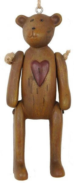 Dekorácia Medvedík so srdcom - 4 * 3 * 10 cm - Clayre & Eef