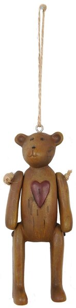 Dekorácia Medvedík so srdcom - 4 * 3 * 10 cm - Clayre & Eef