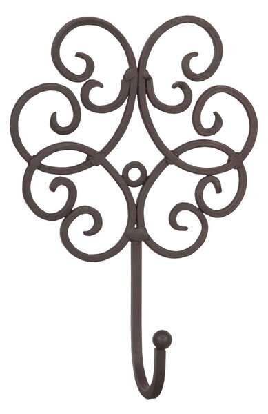 Vešiak ornament tmavý - 13 * 5 * 19 cm - Clayre & Eef