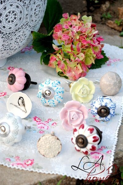 Svetlo hnedá úchytka Ornament - Ø 4 * 4 cm - Clayre & Eef