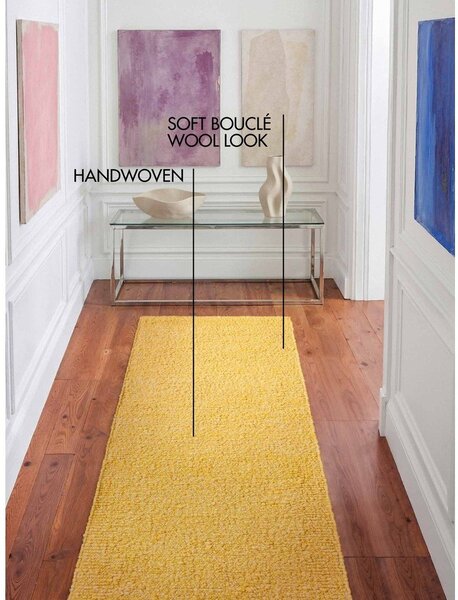 Žltý ručne tkaný behúň z materiálu buklé 80x200 cm Notting Hill Portobello – Ted Baker