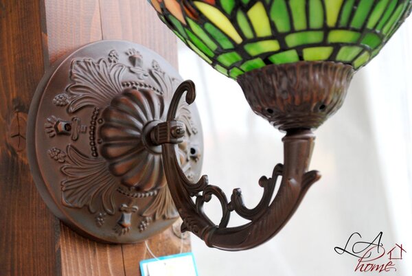 Nástenná lampa Tiffany hnedá bez tienidla -15 * Ø 23 cm - Clayre & Eef