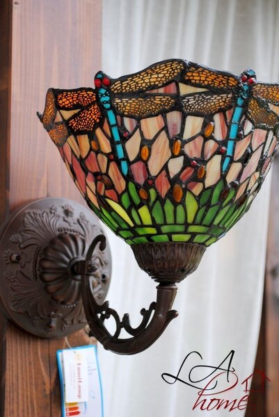 Nástenná lampa Tiffany hnedá bez tienidla -15 * Ø 23 cm - Clayre & Eef