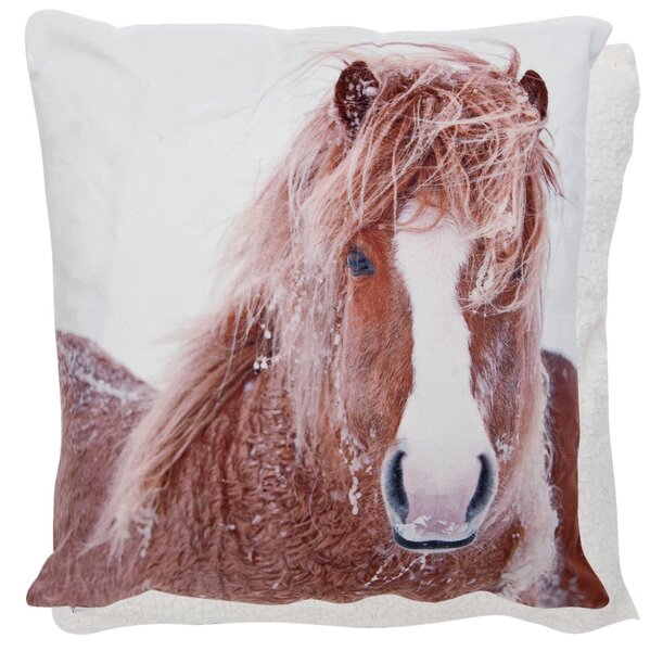 Povlak na vankúš REAL ANIMALS Kôň - 45*45 cm - Clayre & Eef