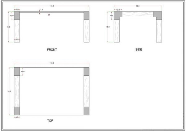 HOLAND Konferenčný stolík 110x70x45, lakovaný, mango