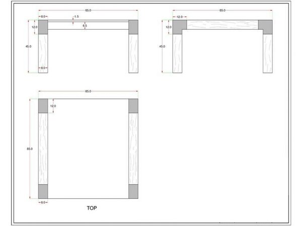 HOLAND Konferenčný stolík 85x85x45, lakovaný, mango