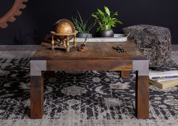 HOLAND Konferenčný stolík 85x85x45, lakovaný, mango