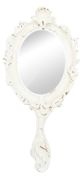 Nástenné príručný zrkadlo biele s patinou - 21 * 2 * 49 cm - Clayre & Eef