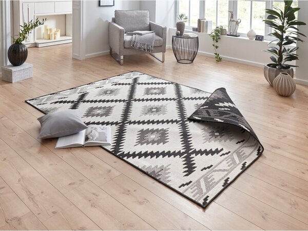 Čierno-krémový vonkajší koberec NORTHRUGS Malibu, 290 x 200 cm