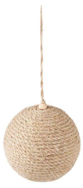 Vianočná ozdoba jutová béžová gule - Ø 9 * 10cm - sada 4ks - Clayre & Eef