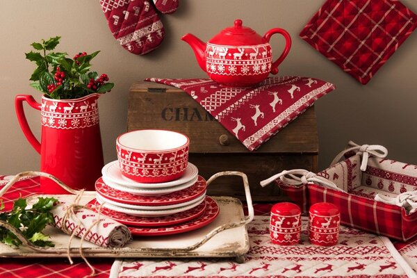 Behúň na stôl Nordic Christmas - 50 * 140 cm - Clayre & Eef