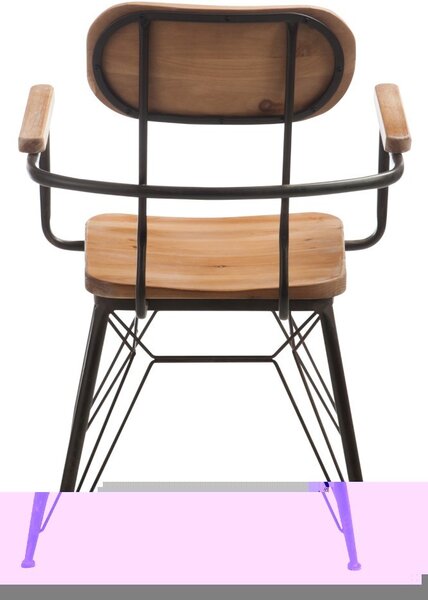 Kovová stolička s drevom BISTRO - 58 * 58 * 90cm - J-Line by Jolipa