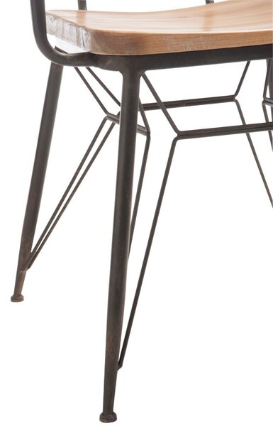 Kovová stolička s drevom BISTRO - 58 * 58 * 90cm - J-Line by Jolipa