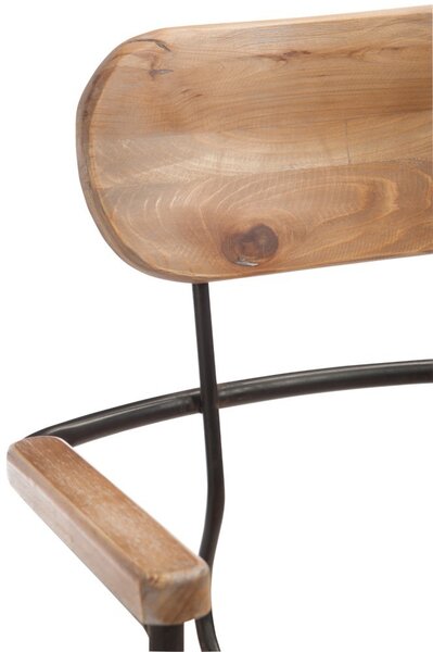 Kovová stolička s drevom BISTRO - 58 * 58 * 90cm - J-Line by Jolipa