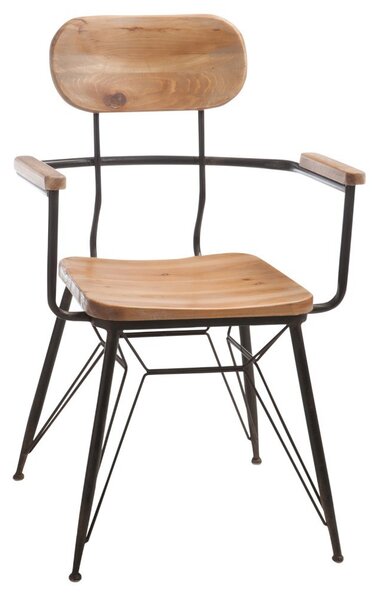 Kovová stolička s drevom BISTRO - 58 * 58 * 90cm - J-Line by Jolipa