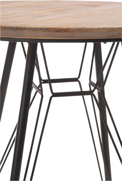 Drevený kovový stolík Bistro - Ø 64,5 * 75,5cm - J-Line by Jolipa