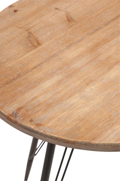 Drevený kovový stolík Bistro - Ø 64,5 * 75,5cm - J-Line by Jolipa