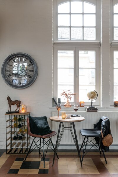 Drevený kovový stolík Bistro - Ø 64,5 * 75,5cm - J-Line by Jolipa