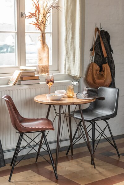 Drevený kovový stolík Bistro - Ø 64,5 * 75,5cm - J-Line by Jolipa
