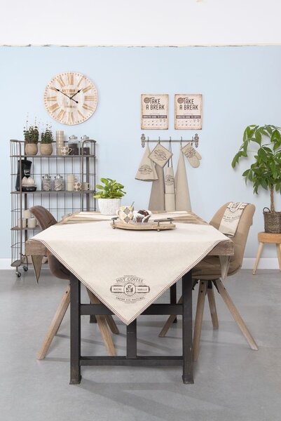 Obrus na stôl But First Coffee - 150*150 cm - Clayre & Eef