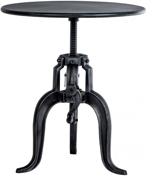 Kovový barový stôl Marcos v industriálnom štýle - v46-66 x Ø50 cm - Strieborná antik