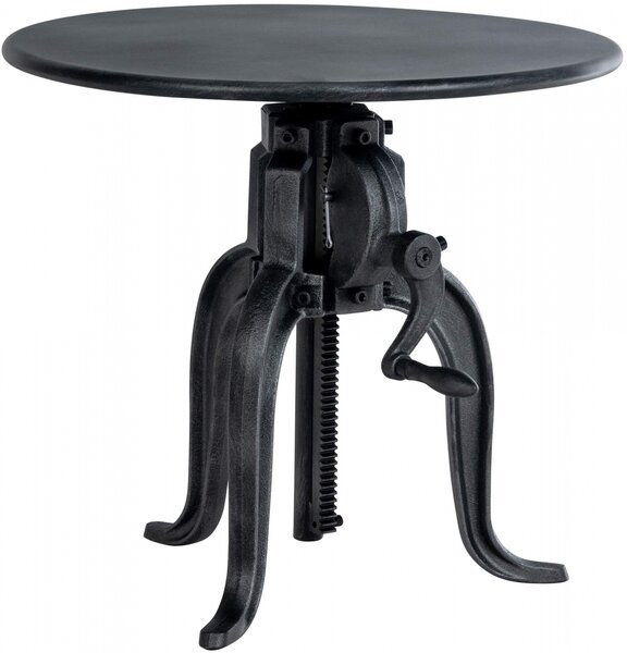 Kovový barový stôl Marcos v industriálnom štýle - v46-66 x Ø50 cm - Strieborná antik