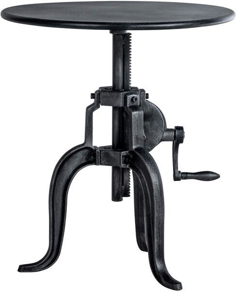 Kovový barový stôl Marcos v industriálnom štýle - v46-66 x Ø50 cm - Strieborná antik