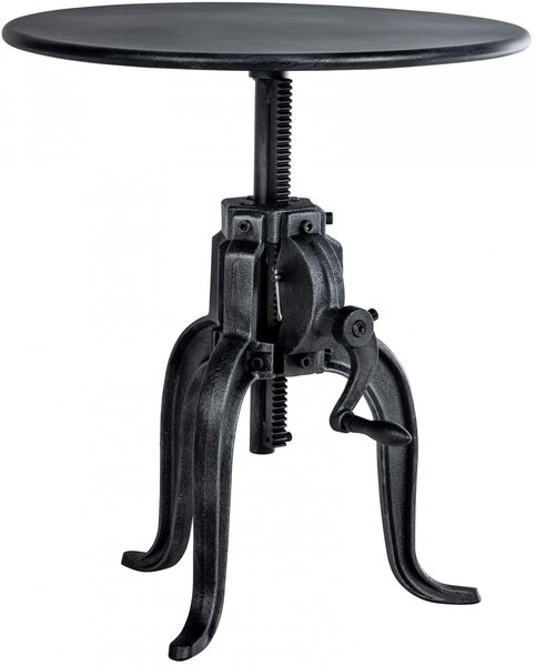 Kovový barový stôl Marcos v industriálnom štýle - v46-66 x Ø50 cm - Strieborná antik