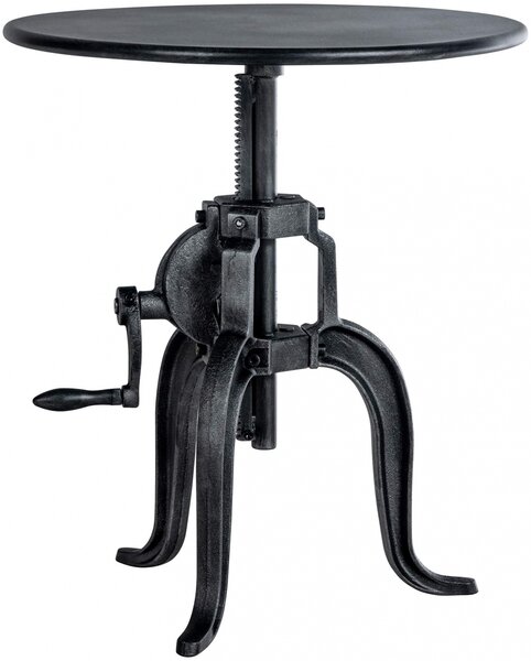 Kovový barový stôl Marcos v industriálnom štýle - v46-66 x Ø50 cm - Strieborná antik