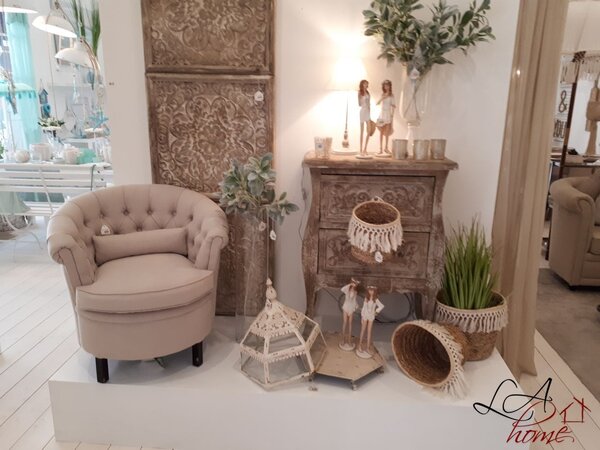 Béžové kreslo Linen - 71 * 65 * 75 cm - J-Line by Jolipa