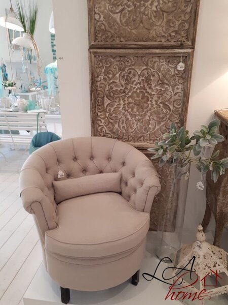 Béžové kreslo Linen - 71 * 65 * 75 cm - J-Line by Jolipa