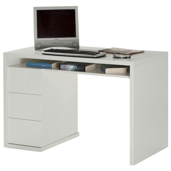 Písací stôl OSTARA 2 biela/vysoký lesk
