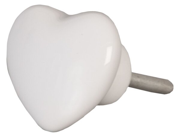 Clayre & Eef Úchytka biele srdce - 4 * 4 cm - Clayre & Eef