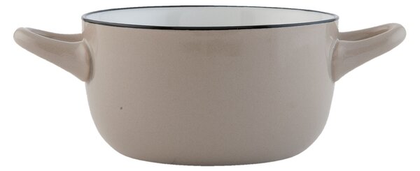 Miska s uškami Enamel Look grey - 16 * 11 * 6 cm / 0,3 L - Clayre & Eef