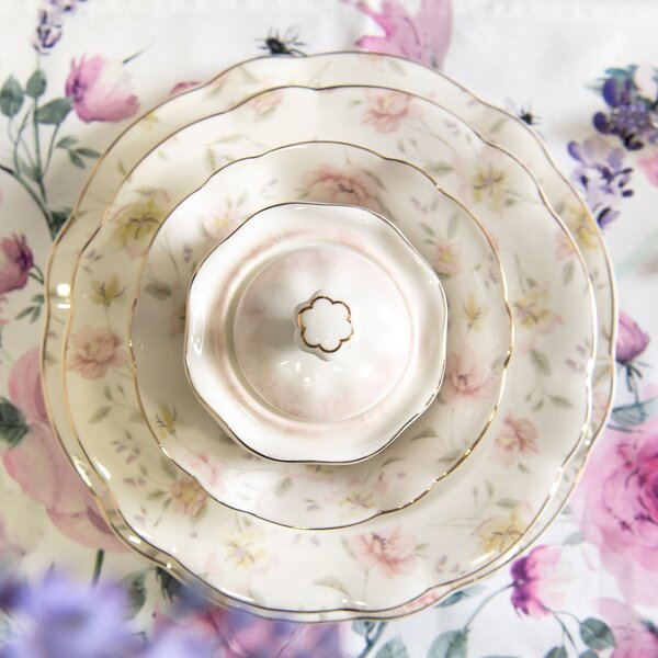 Jedálenský tanier Tea Wild Flower - Ø 26 * 2 cm - Clayre & Eef