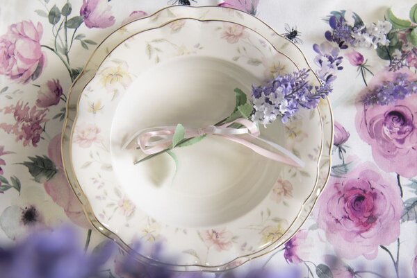 Jedálenský tanier Tea Wild Flower - Ø 26 * 2 cm - Clayre & Eef