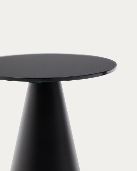 Okrúhly odkladací stolík so sklenenou doskou ø 30 cm Wilshire – Kave Home