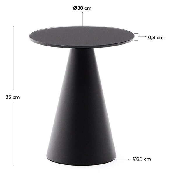 Okrúhly odkladací stolík so sklenenou doskou ø 30 cm Wilshire – Kave Home