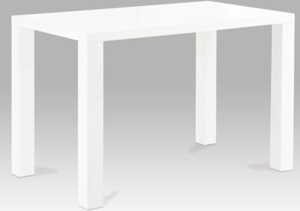 KONDELA Jedálenský stôl, biela vysoký lesk HG, 120x80 cm, ASPER NEW TYP 2