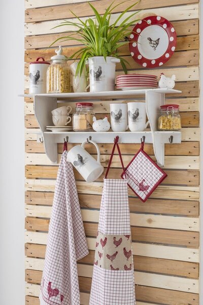 Obrus ​​na stôl Country Side Chicken nature - 100 * 100 cm - Clayre & Eef