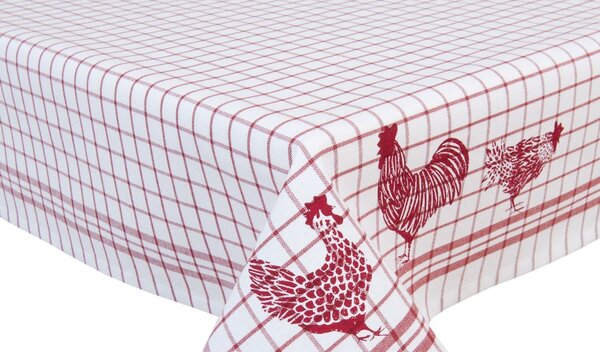 Obrus ​​na stôl Country Side Chicken red- 100 * 100 cm - Clayre & Eef