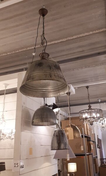 Kovové stropné svietidlo Industrial Zilver - Ø 45 * 42 cm E27 * 1 - Clayre & Eef