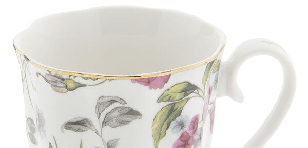 Porcelánový hrnček s malými kvetmi - 11 * 8 * 10 cm - Clayre & Eef