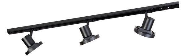 Moderný koľajnicový systém s 3 čiernymi bodovými svetlami 1-fázový 100 cm - Iconic Jeany